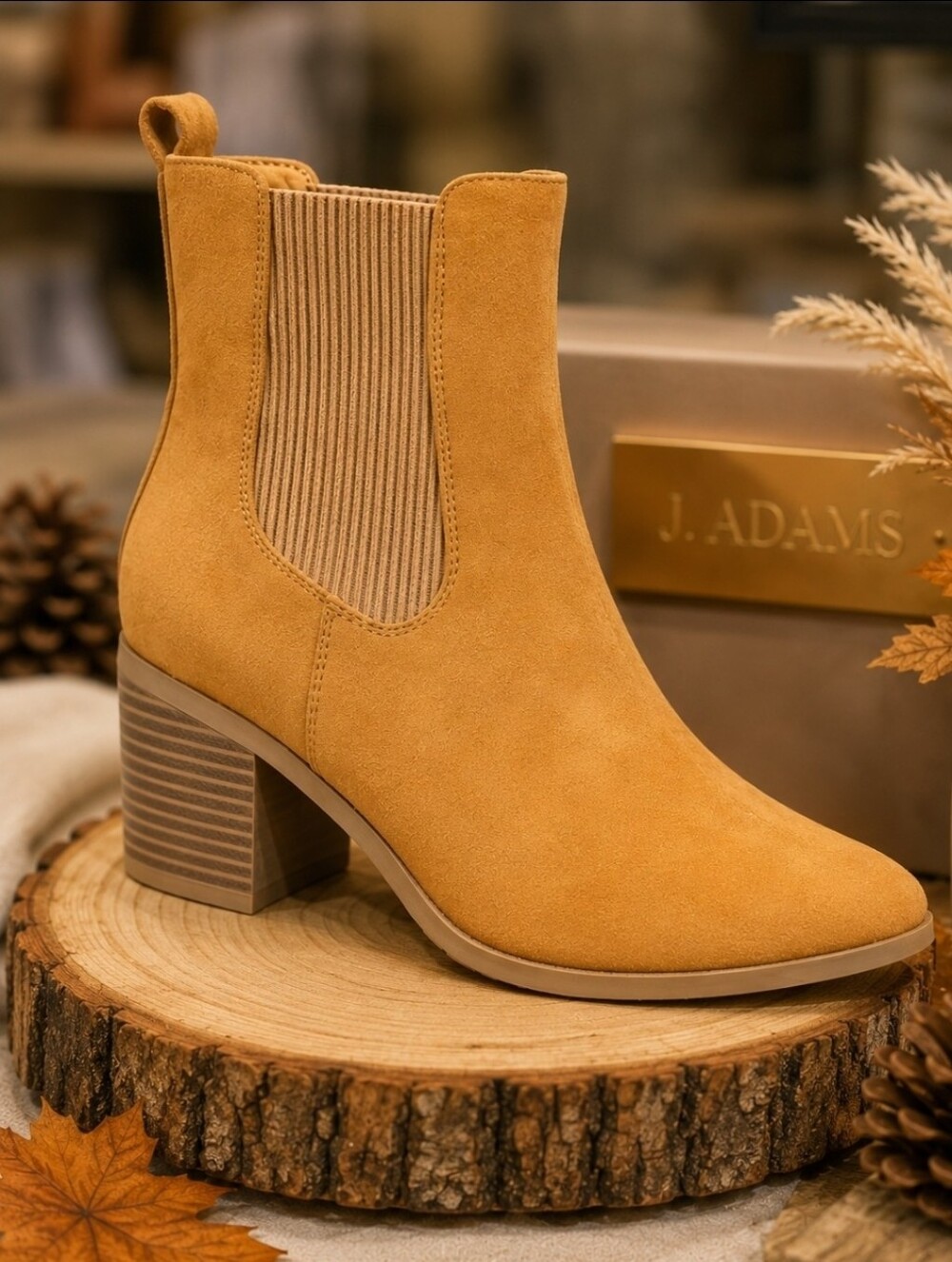 J. Adams “Andi” Vegan Suede Booties – Camel Tan – Women’s Size 9.5 – New in Box